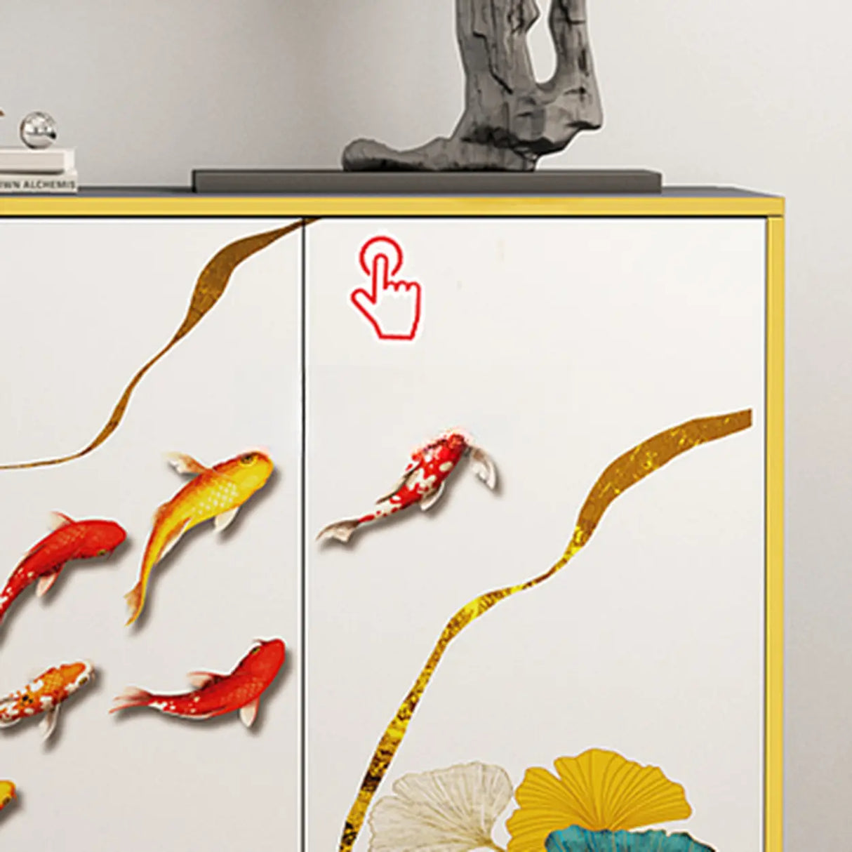 Decorative Elephant Wood Console Table with Cabinet Image - 8