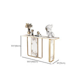 Decorative Geometric Stone Top and Gold Console Table #size