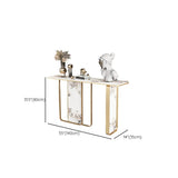 Decorative Geometric Stone Top and Gold Console Table Image - 11