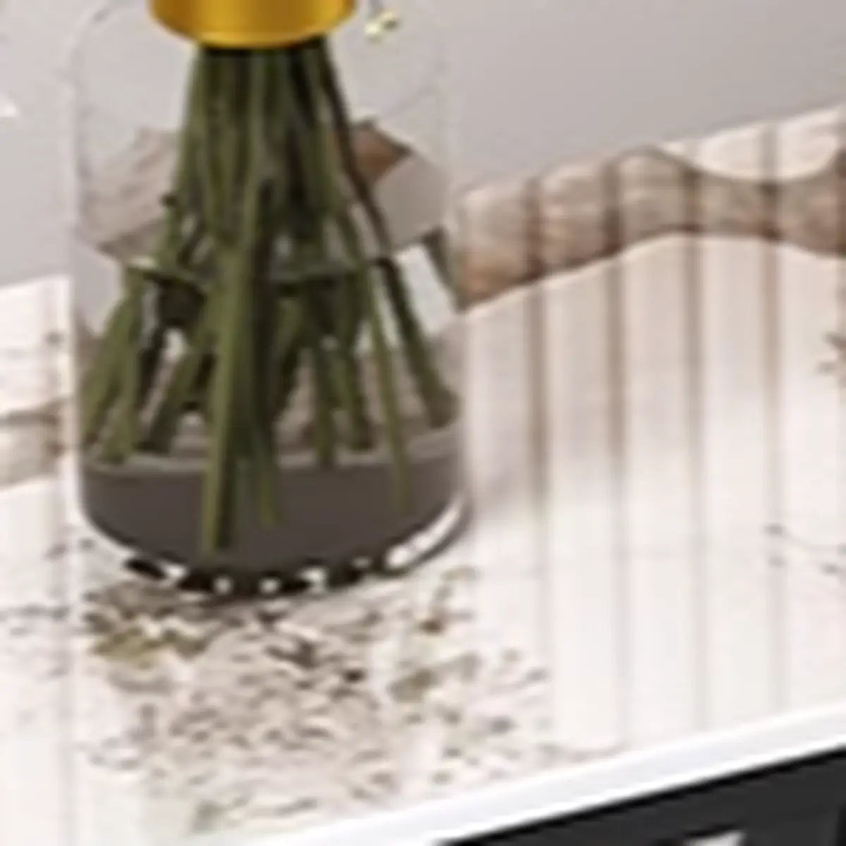 Decorative Half-circle Marble Gold Loop Console Table Image - 9