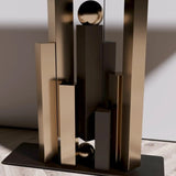 Decorative Half-circle Stone Black Entry Console Table Image - 5