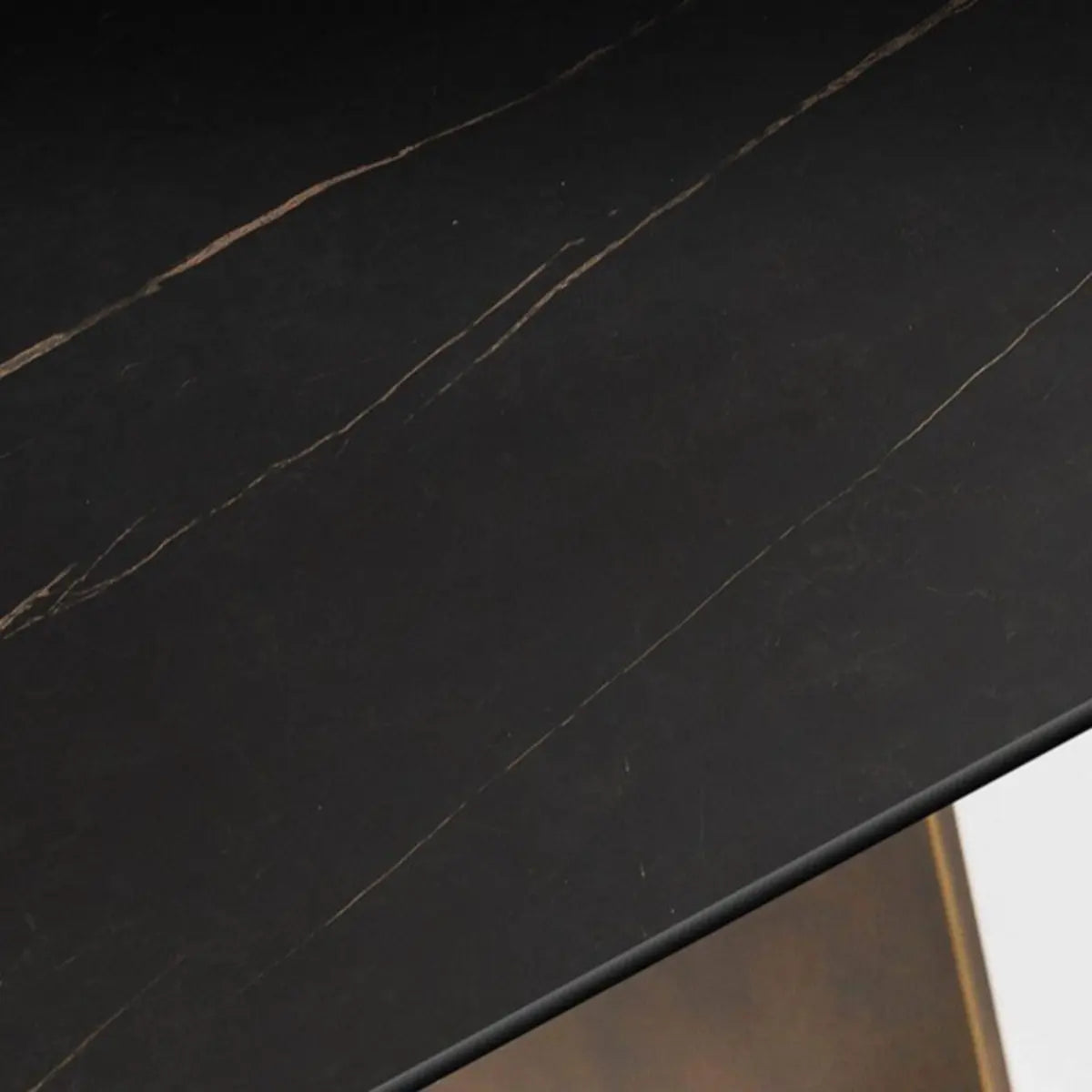 Decorative Half-circle Stone Black Entry Console Table Image - 6