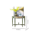 Decorative Half-Moon Storage Floral Green Console Table #size
