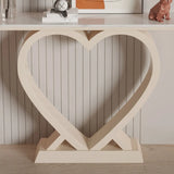 Decorative Heart Base Beige Marble Top Console Table Image - 10