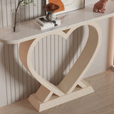 Decorative Heart Base Beige Marble Top Console Table Image - 11
