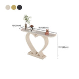 Decorative Heart Base Beige Marble Top Console Table #size