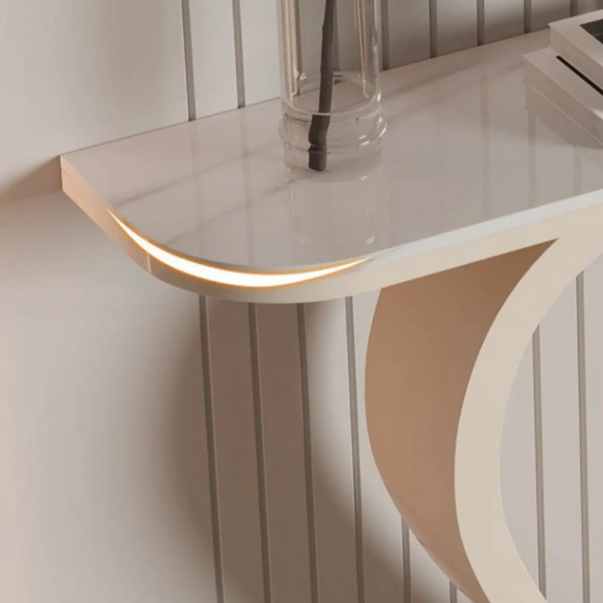 Decorative Heart Base Beige Marble Top Console Table Image - 7
