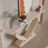 Decorative Heart Base Beige Marble Top Console Table Image - 9