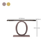 Decorative Oval Metal Base Spar Top Gold Console Table Image - 12