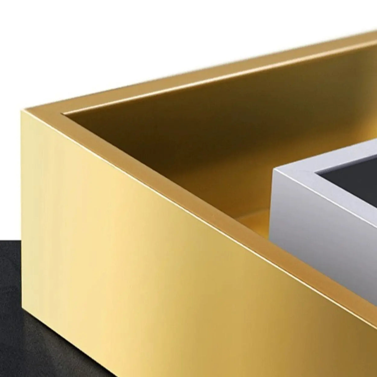 Decorative Oval Metal Base Spar Top Gold Console Table Image - 8