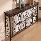 Decorative Rectangular Iron Wooden Foyer Console Table Image - 1
