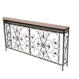 Decorative Rectangular Iron Wooden Foyer Console Table Image - 13