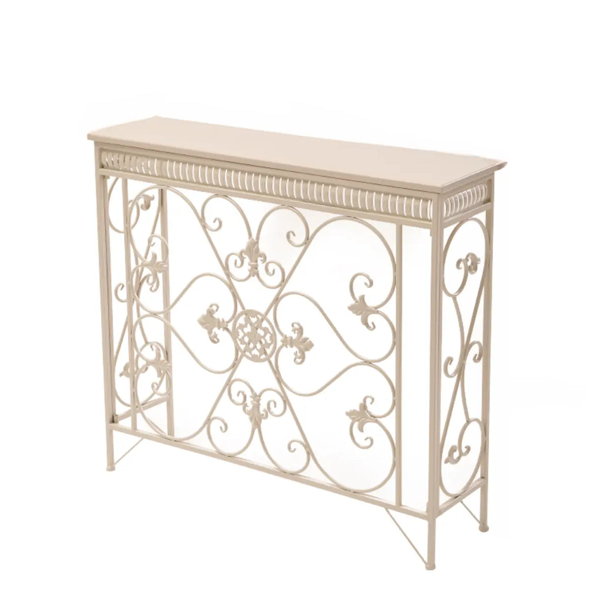 Decorative Rectangular Iron Wooden Foyer Console Table Image - 2