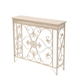 Decorative Rectangular Iron Wooden Foyer Console Table Image - 2