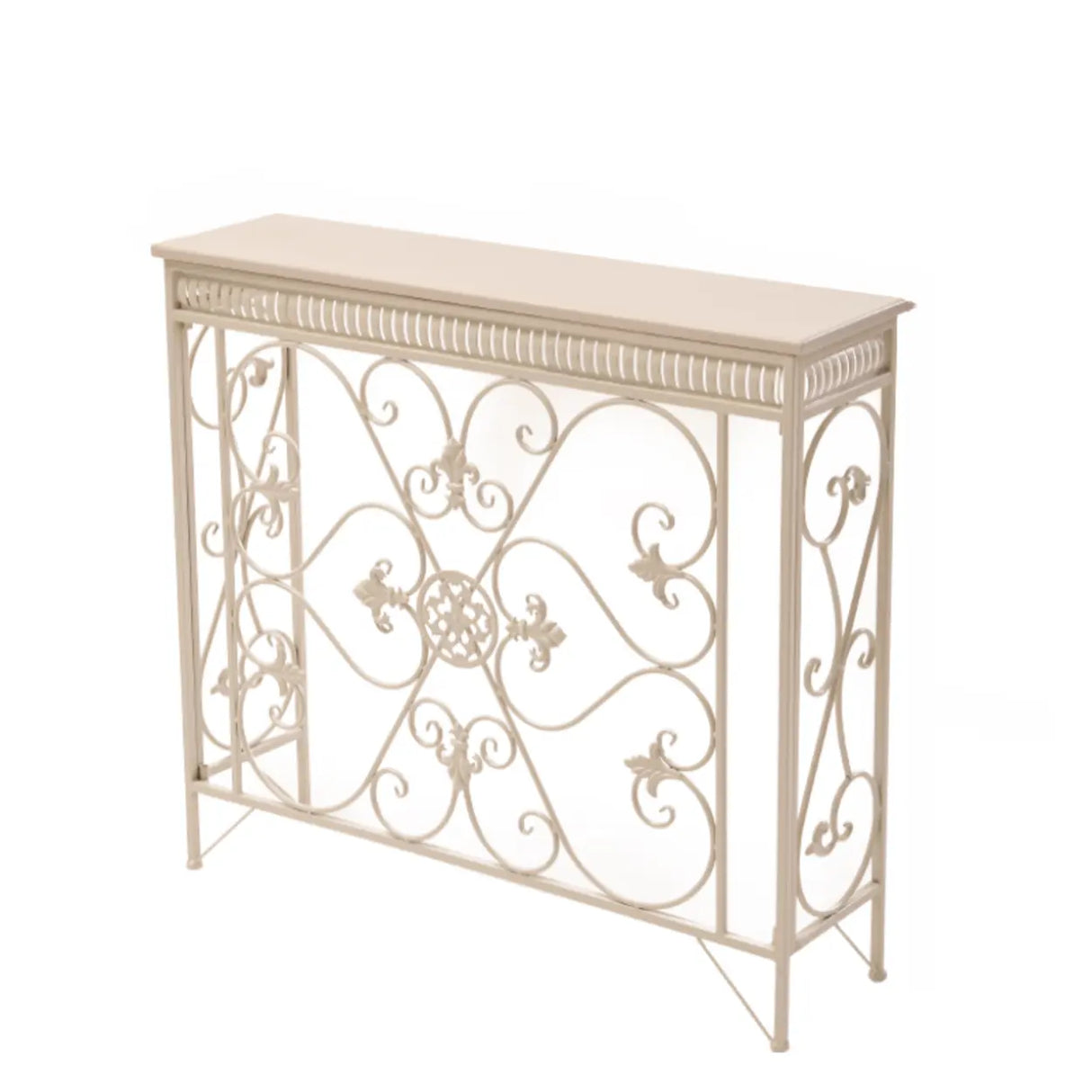 Decorative Rectangular Iron Wooden Foyer Console Table Image - 3
