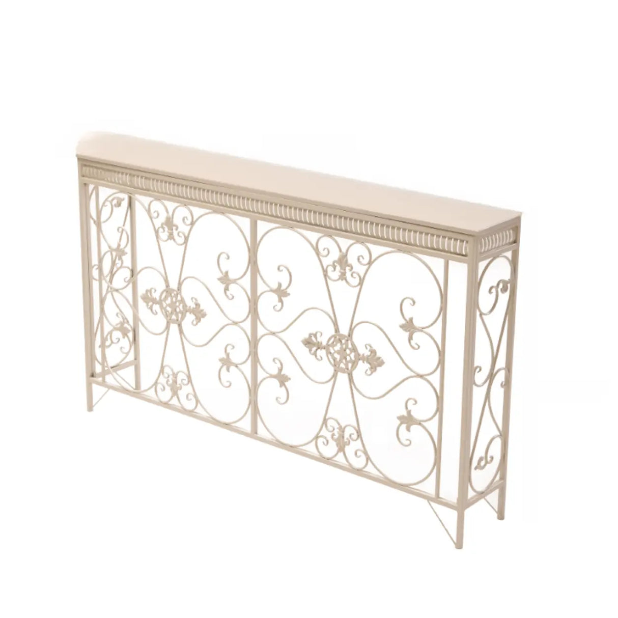 Decorative Rectangular Iron Wooden Foyer Console Table Image - 5