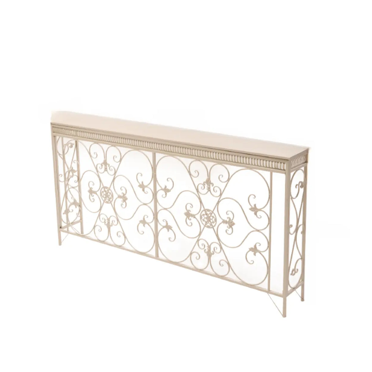 Decorative Rectangular Iron Wooden Foyer Console Table Image - 7