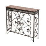 Decorative Rectangular Iron Wooden Foyer Console Table Image - 9
