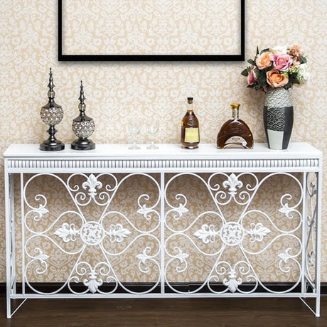 Decorative Rectangular Metal White Entry Console Table Image - 1