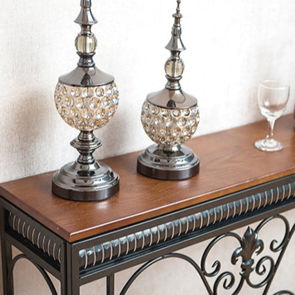 Decorative Rectangular Metal White Entry Console Table Image - 10