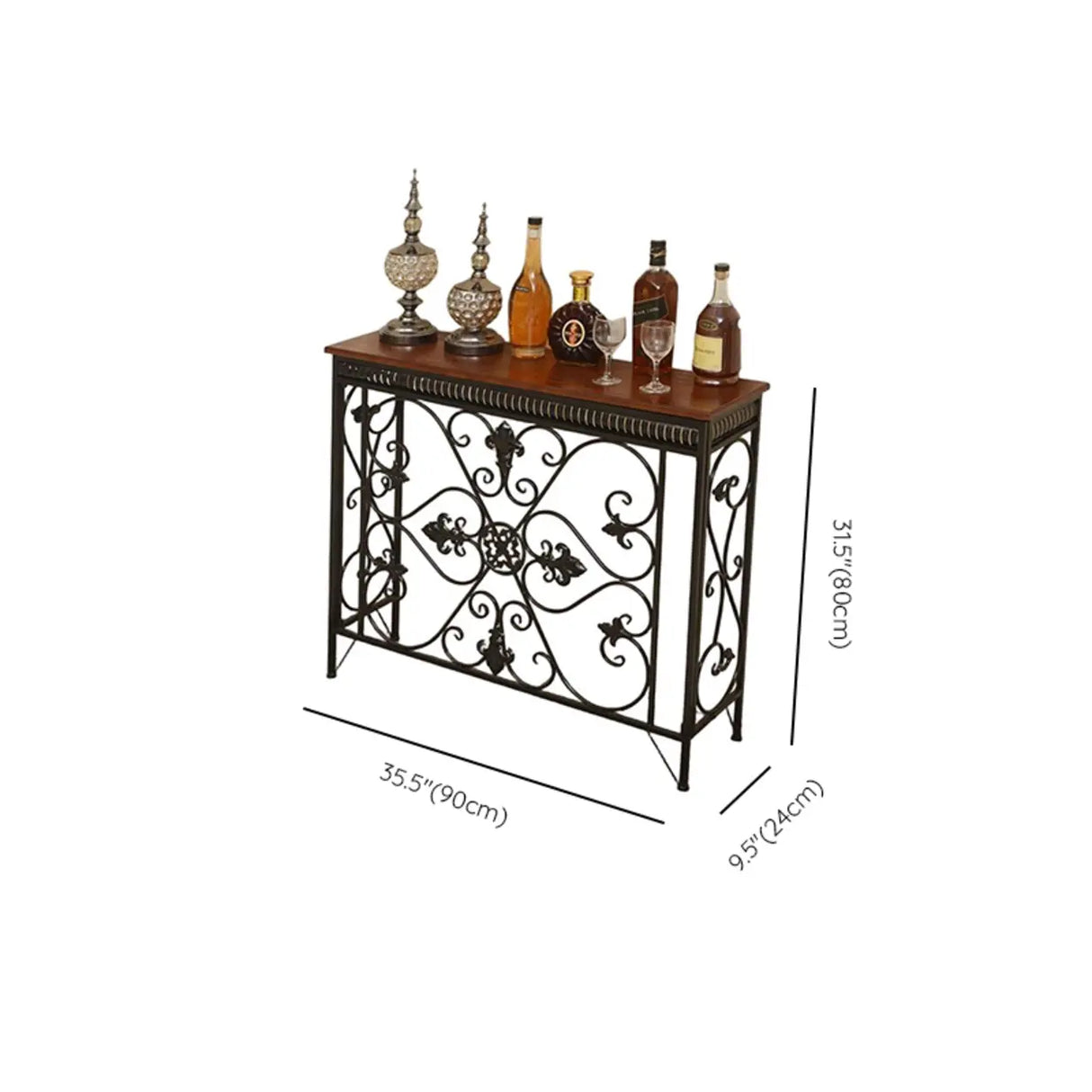 Decorative Rectangular Metal White Entry Console Table 
