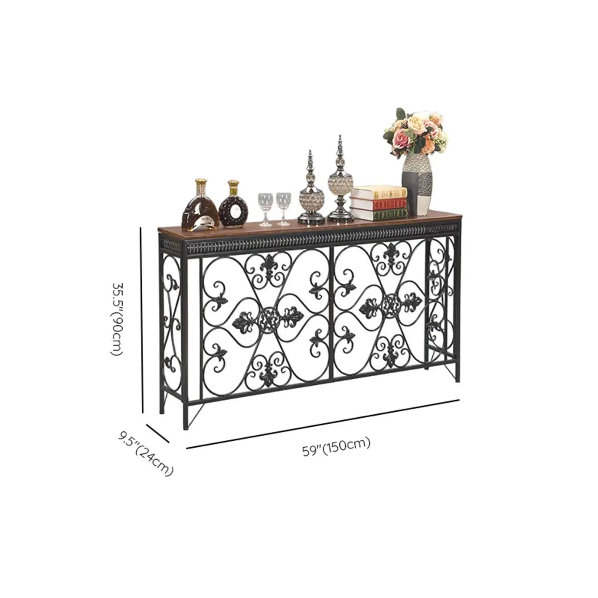 Decorative Rectangular Metal White Entry Console Table Image - 14