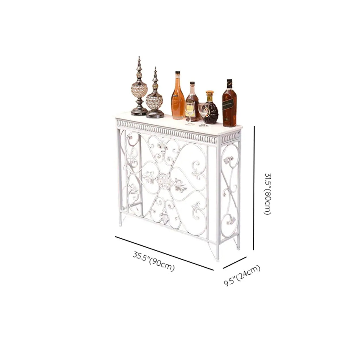 Decorative Rectangular Metal White Entry Console Table Image - 16