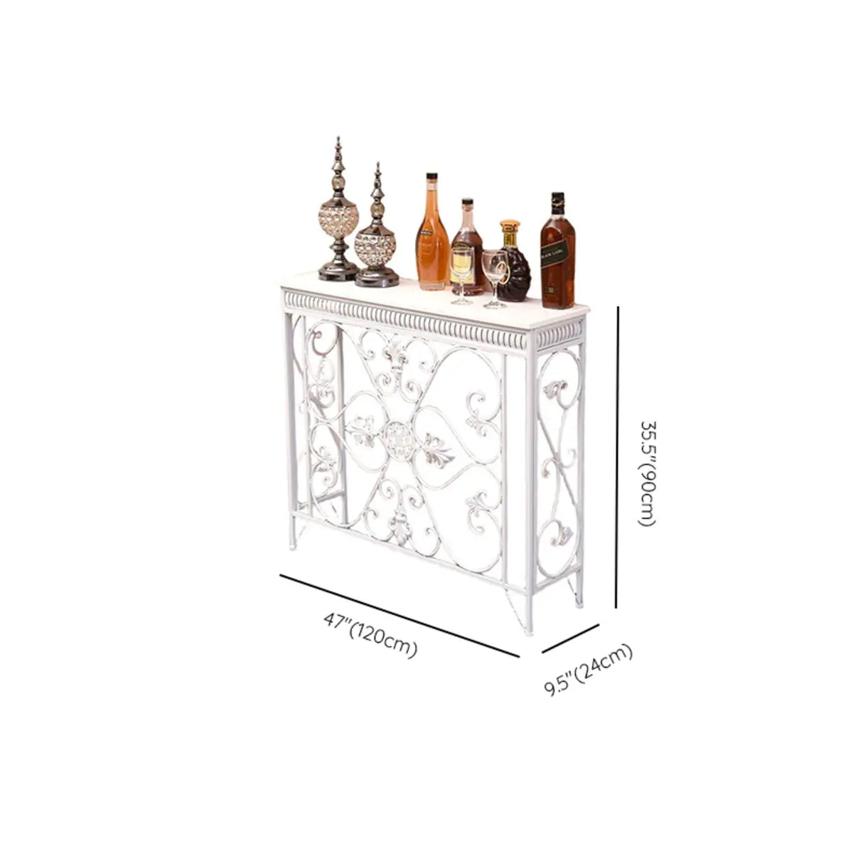 Decorative Rectangular Metal White Entry Console Table Image - 17