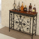 Decorative Rectangular Metal White Entry Console Table Image - 2