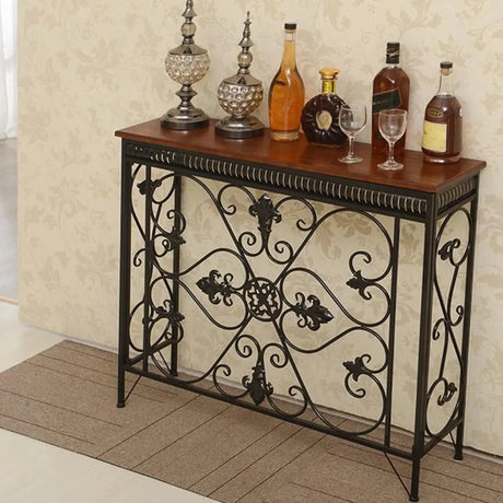 Decorative Rectangular Metal White Entry Console Table Image - 2