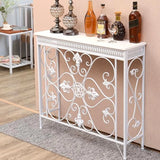 Decorative Rectangular Metal White Entry Console Table Image - 5