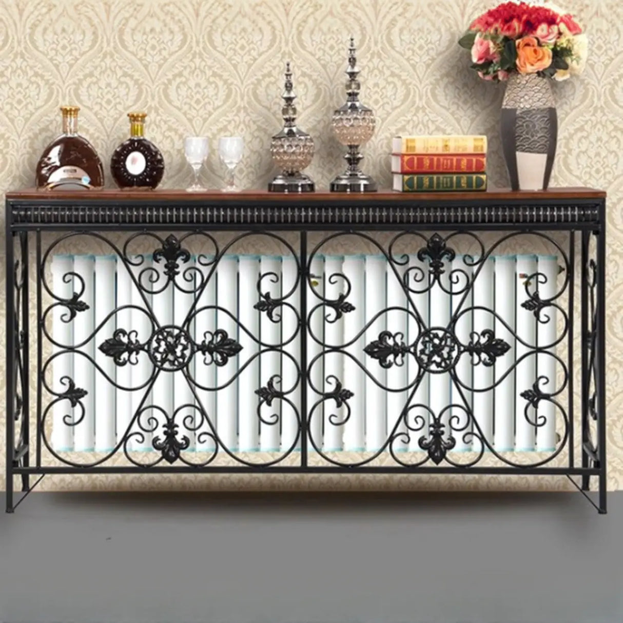 Decorative Rectangular Metal White Entry Console Table Image - 6
