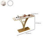 Decorative Rectangular Stone Black Pedestal Console Table Image - 16