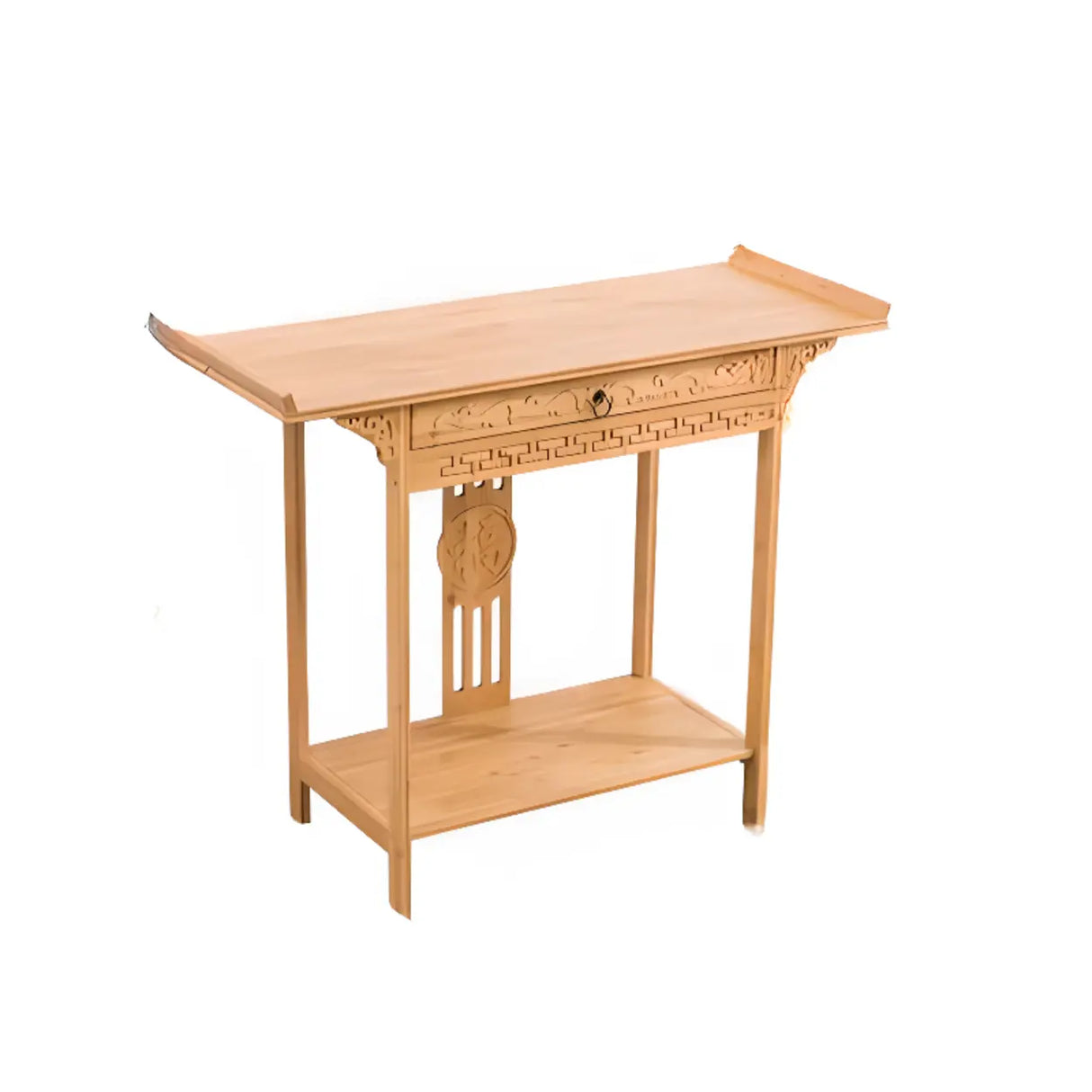 Decorative Rectangular Wood Brown Storage Console Table Image - 11