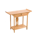 Decorative Rectangular Wood Brown Storage Console Table Image - 11