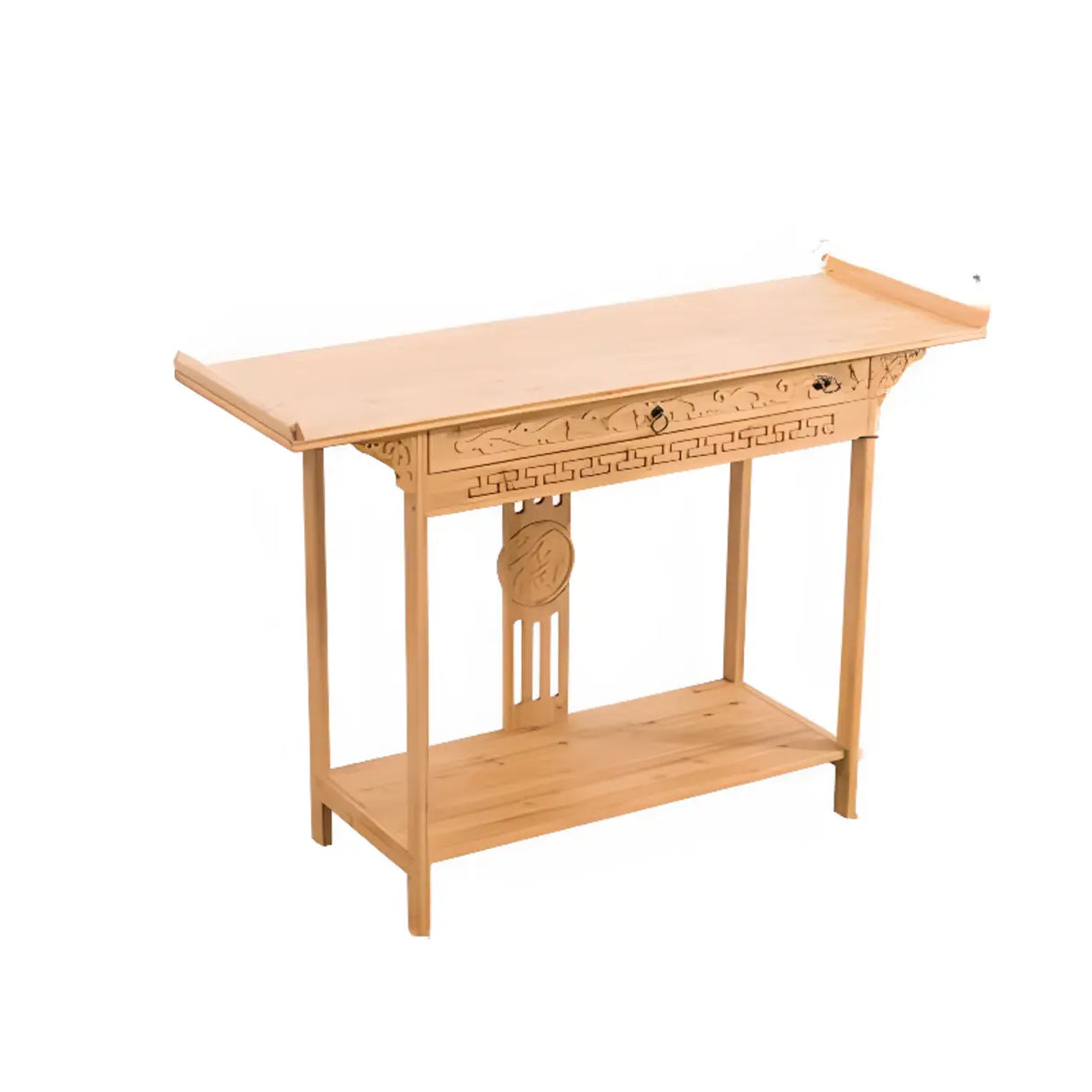 Decorative Rectangular Wood Brown Storage Console Table Image - 13