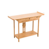 Decorative Rectangular Wood Brown Storage Console Table Image - 13