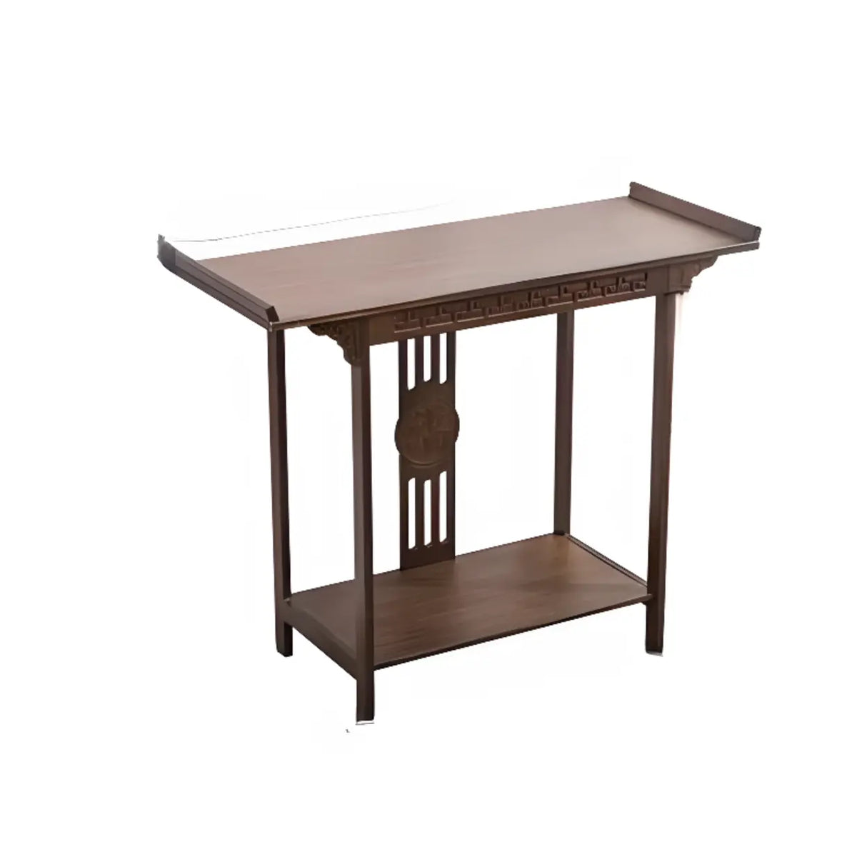 Decorative Rectangular Wood Brown Storage Console Table Image - 14