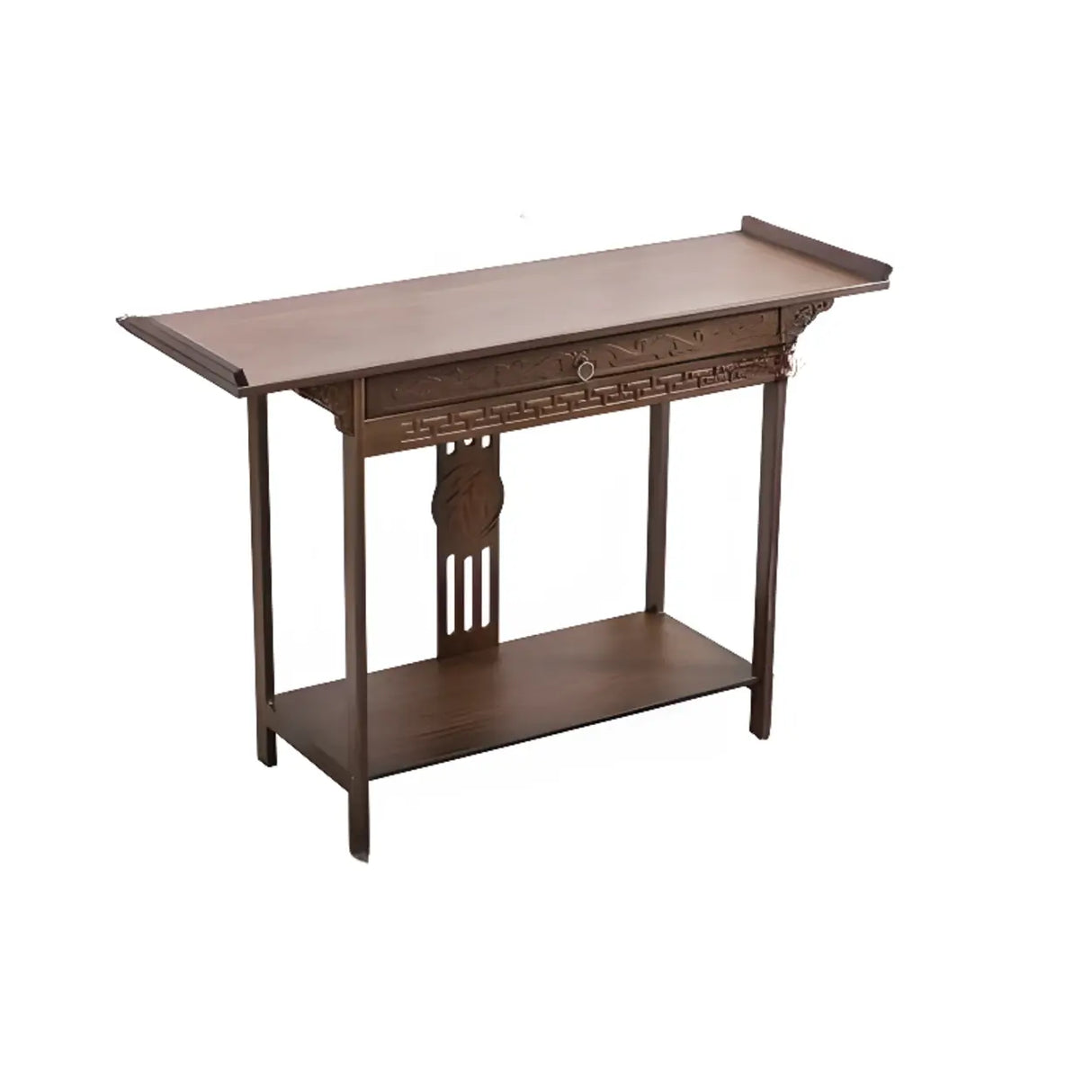 Decorative Rectangular Wood Brown Storage Console Table Image - 15