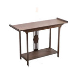 Decorative Rectangular Wood Brown Storage Console Table Image - 17