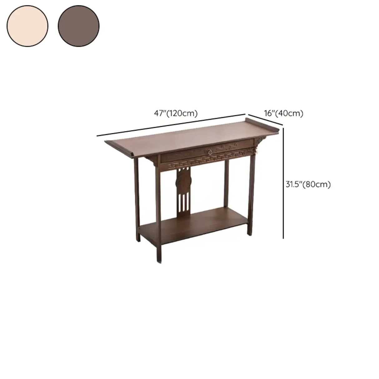 Decorative Rectangular Wood Brown Storage Console Table Image - 19
