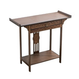 Decorative Rectangular Wood Brown Storage Console Table Image - 5