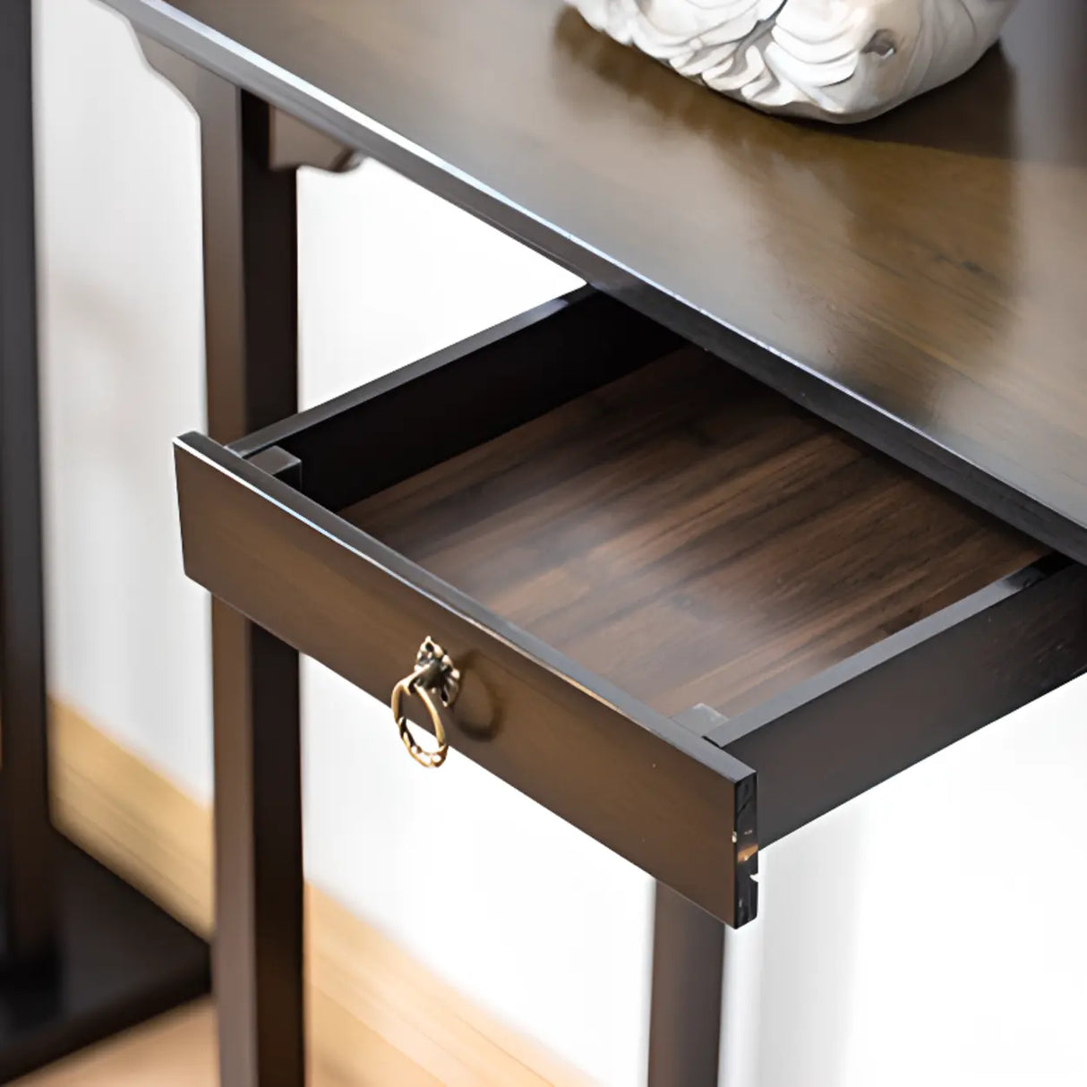 Decorative Rectangular Wood Brown Storage Console Table Image - 6