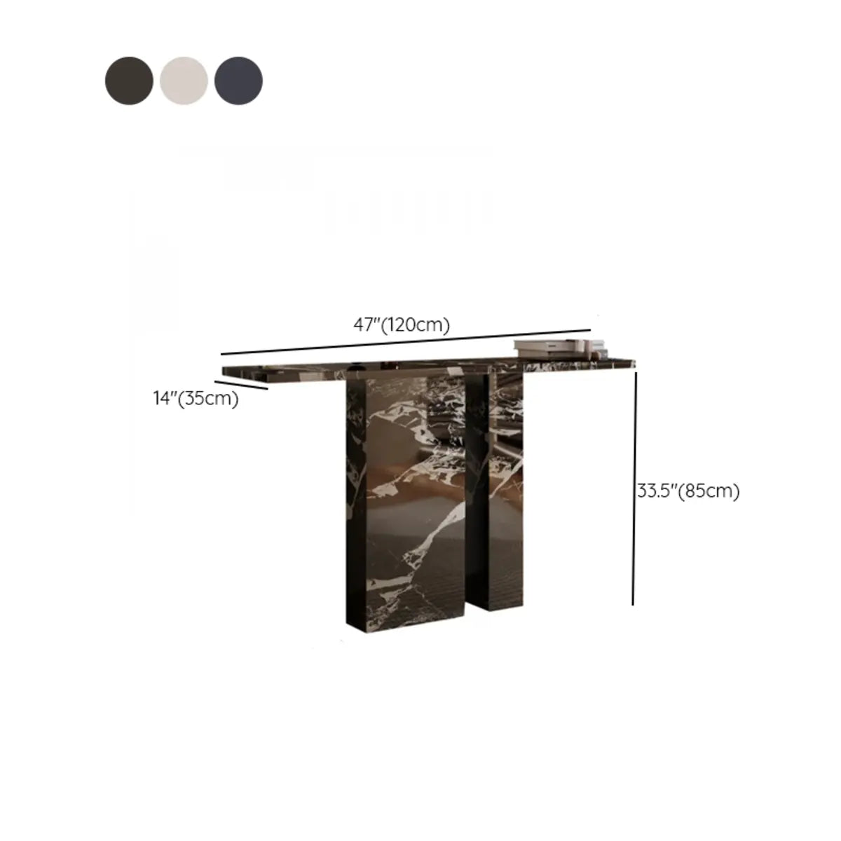 Decorative Twin Pedestal White Marble Console Table 
