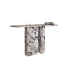 Decorative Twin Pedestal White Marble Console Table Image - 3