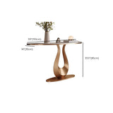 Decorative U-Shaped Gold Base Marble Console Table Image - 10