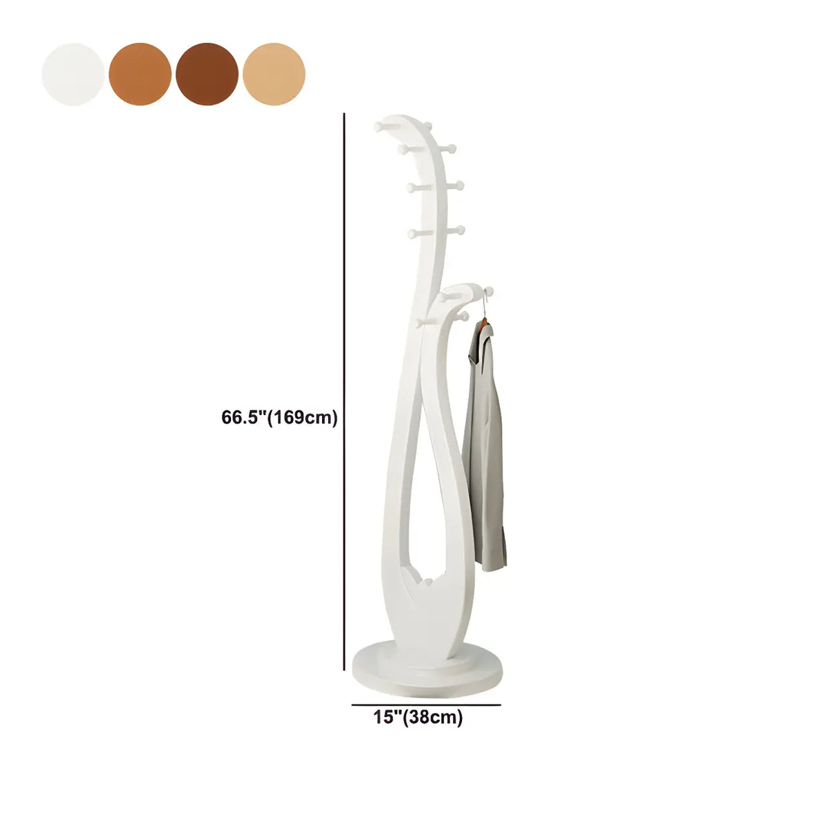 Decorative Wood Cherry Freestanding Coat Rack 
