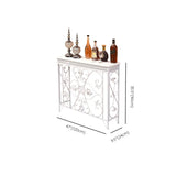 Decorative Wrought Iron and Wood Black Console Table Image - 14