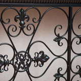 Decorative Wrought Iron and Wood Black Console Table Image - 6