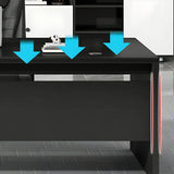 Deep Width L-Shape Executive Desk with Exterior Shelf Image - 13